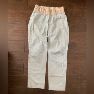 EUC Gap Maternity Girlfriend Blue White Pinstripe Pants 6
